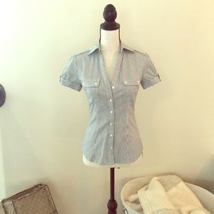 Short sleeve button up blouse